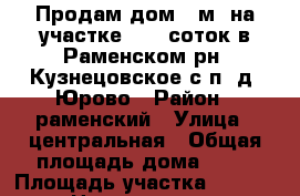 Продам дом 57м2 на участке 14.5 соток в Раменском рн, Кузнецовское с/п, д. Юрово › Район ­ раменский › Улица ­ центральная › Общая площадь дома ­ 57 › Площадь участка ­ 14 000 › Цена ­ 3 500 000 - Московская обл., Раменский р-н, Юрово д. Недвижимость » Дома, коттеджи, дачи продажа   . Московская обл.